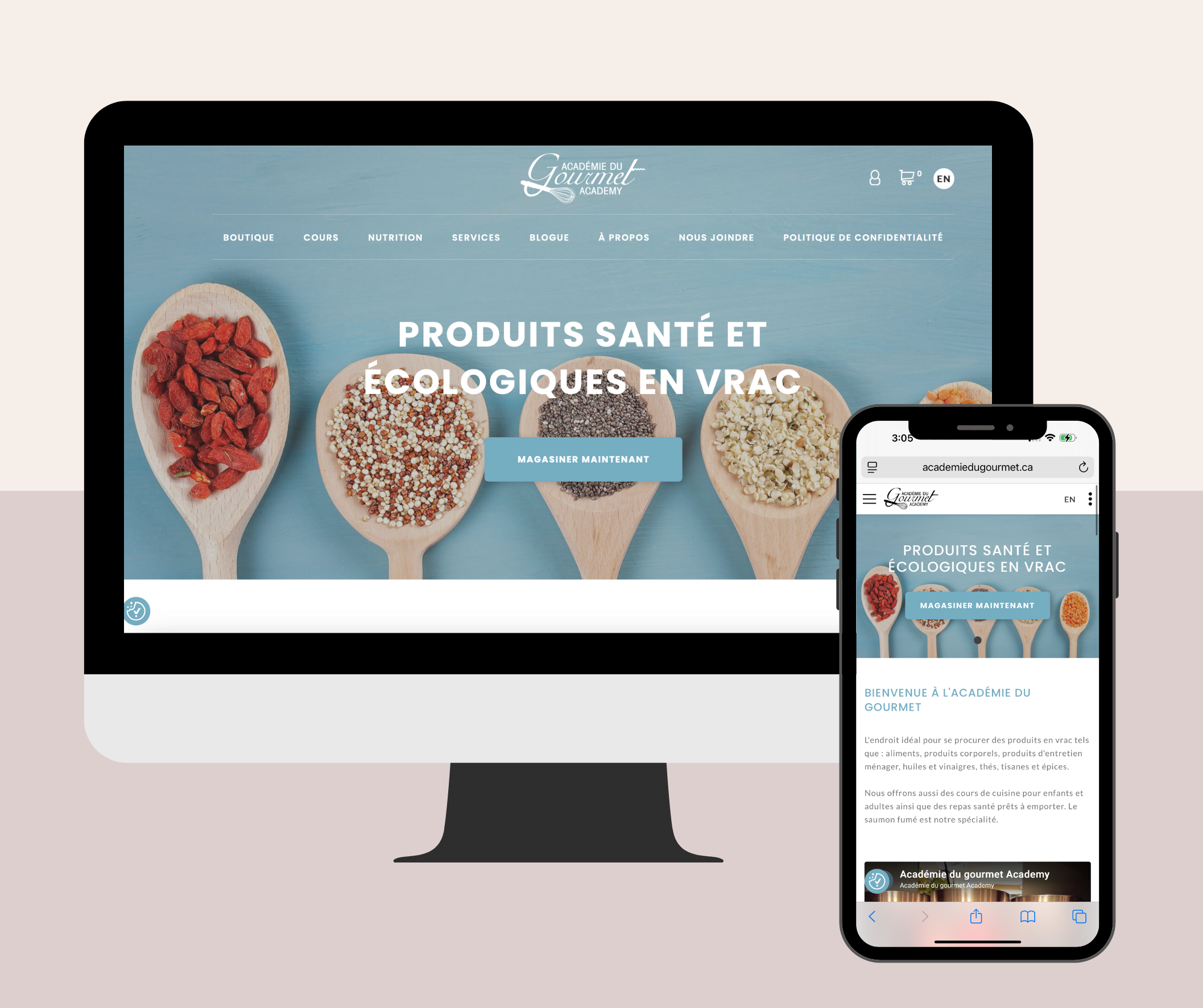 Site web Académie du Gourmet