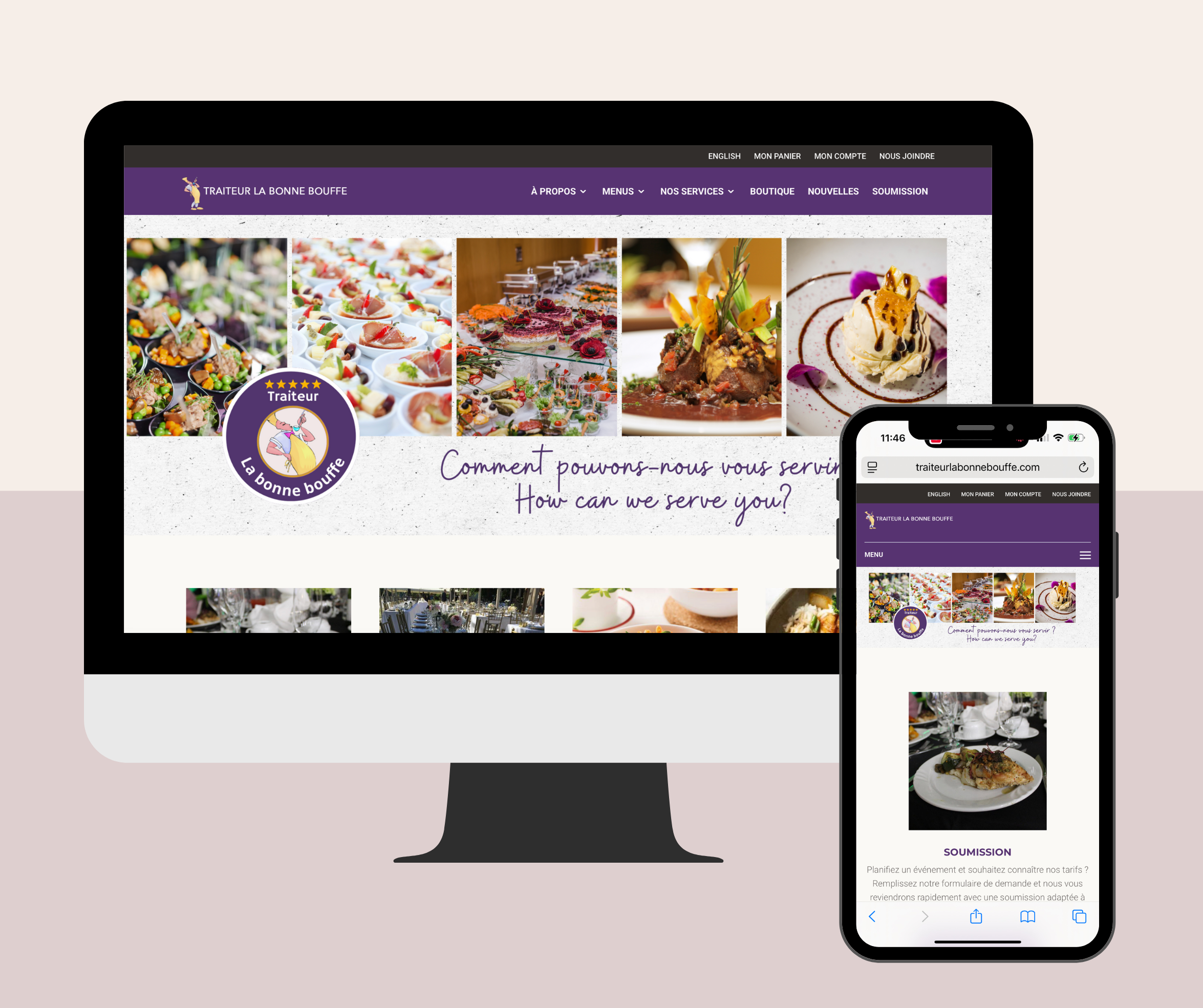 Site web Traiteur la Bonne Bouffe